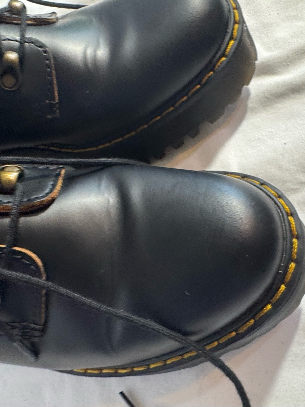 Dr Martens Leona Boots Size 8 Doc Platform Chunky Heel Black Gothic Combat - Picture 5 of 9